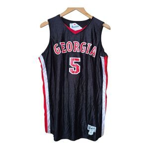 VNTG Powers Basketball Jersey Georgia Bulldogs #5 Red Black Size 42 Made In USA